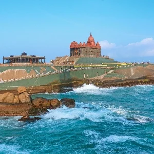 Thumbnail of temple near the beach at Kanyakumari